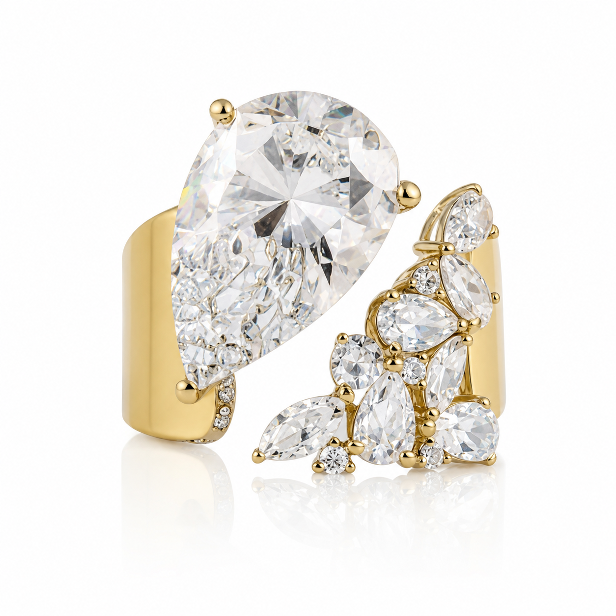Lumière Pear Diamond Cascade Ring
