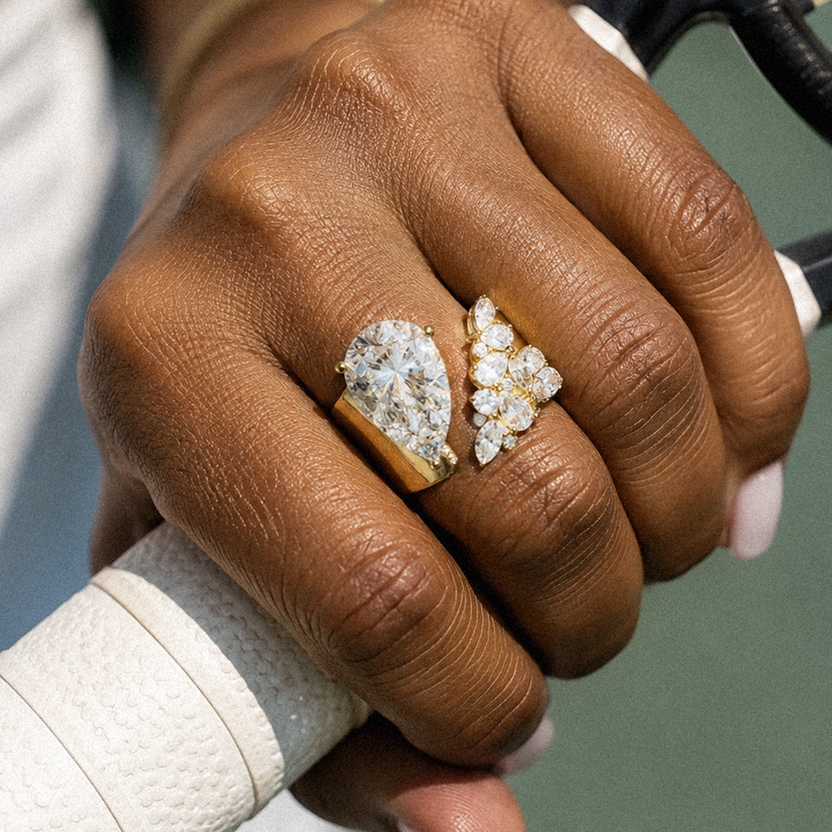 Lumière Pear Diamond Cascade Ring