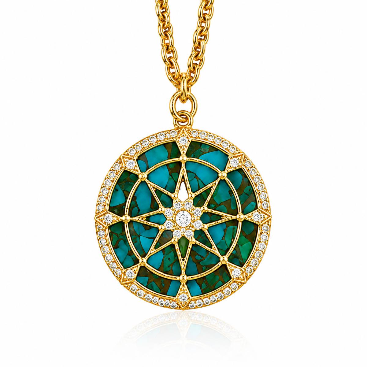 Turquoise Celestial Compass Necklace