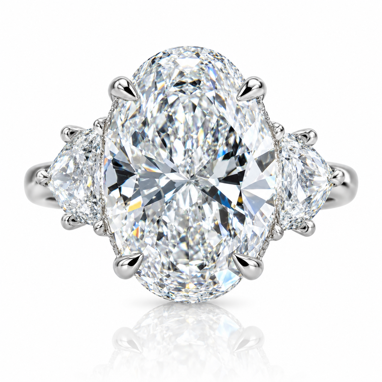 Valentina Oval Three-Stone Diamond Ring
