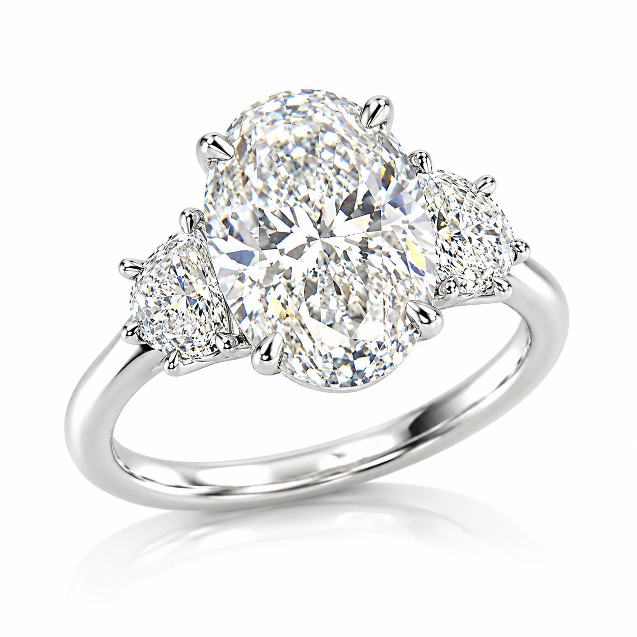 Valentina Oval Three-Stone Diamond Ring