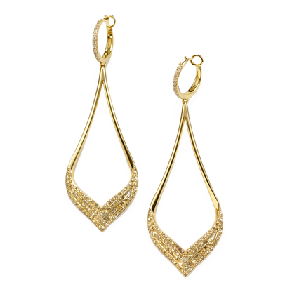 Pavé Teardrop Dangle Earrings