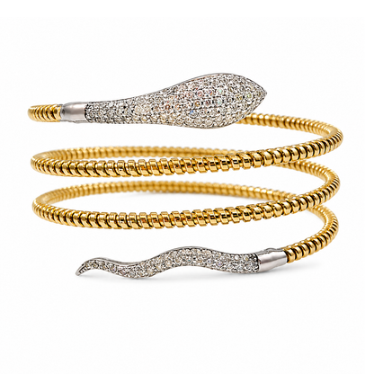 Diamond Serpent Spiral Cuff