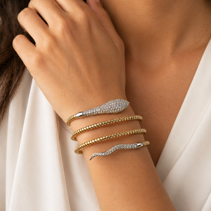Diamond Serpent Spiral Cuff