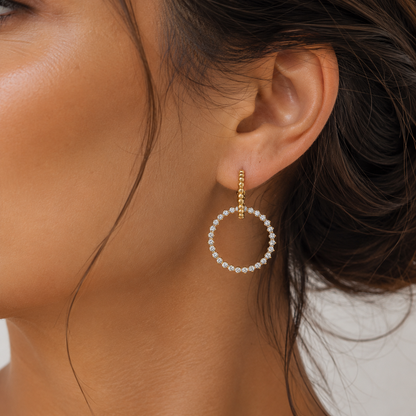 Floating Diamond Hoop