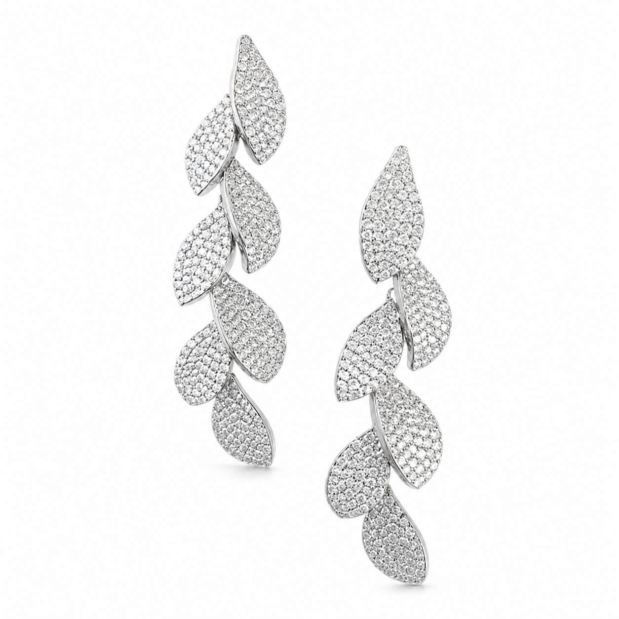 Lumina Leaf Diamond Drop Earrings