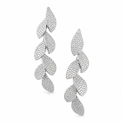 Lumina Leaf Diamond Drop Earrings