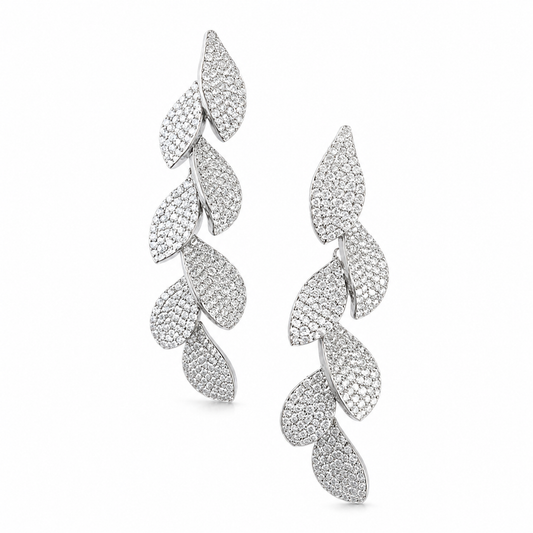 Lumina Leaf Diamond Drop Earrings